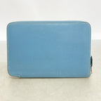 Hermes Wallet Azap Combine Veau Epsom Blue Jean Silver — view 9