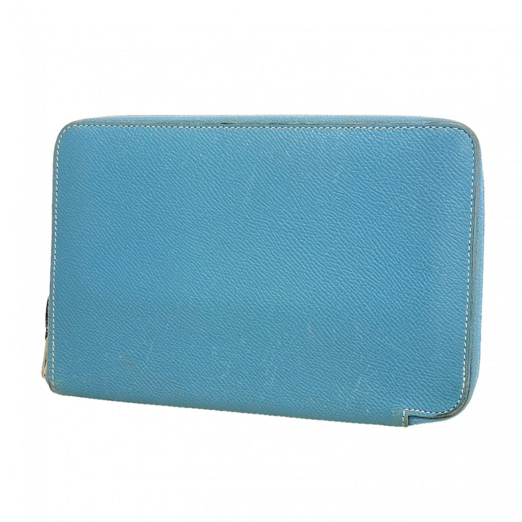 Hermes Wallet Azap Combine Veau Epsom Blue Jean Silver