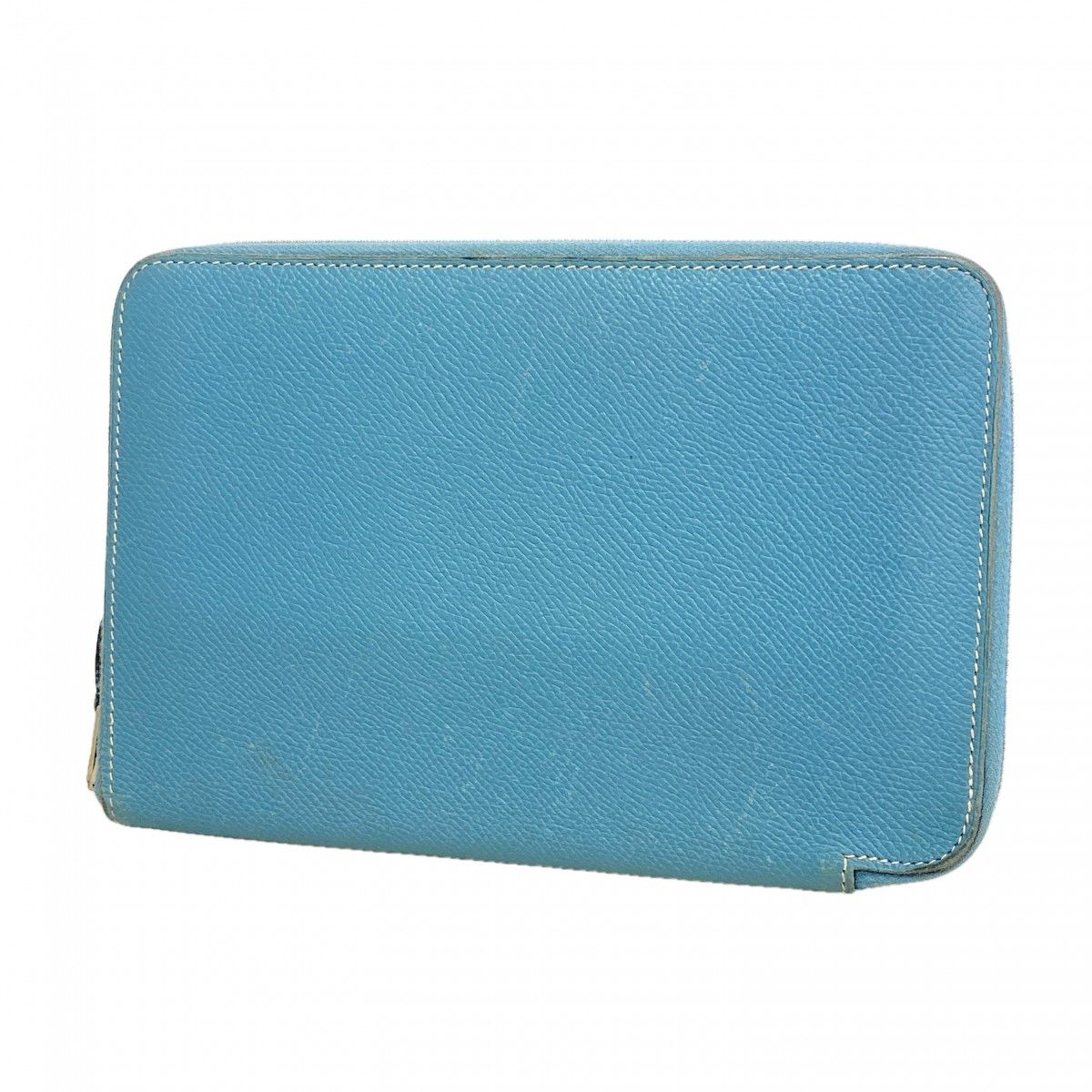 Hermes Wallet Azap Combine Veau Epsom Blue Jean Silver