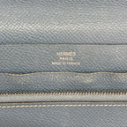 Hermes Wallet Azap Combine Veau Epsom Blue Jean Silver — view 4