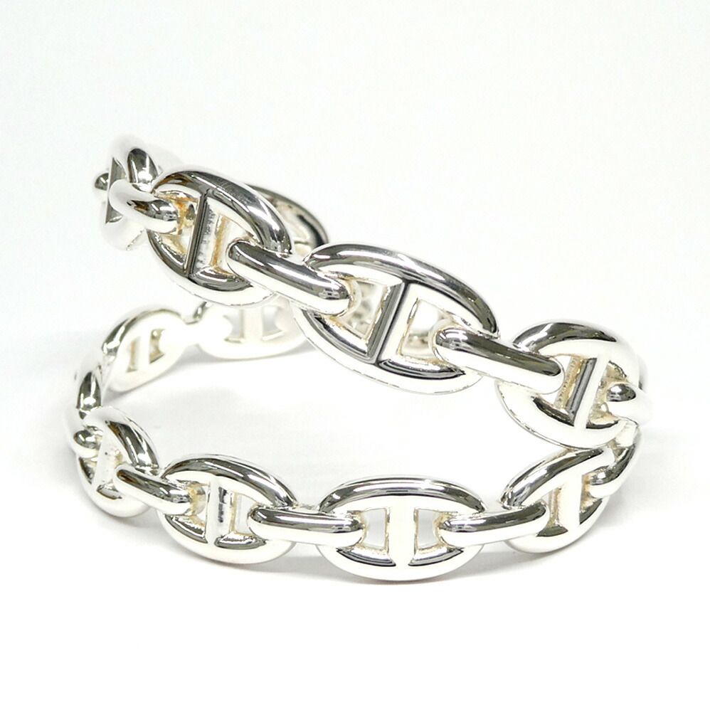 Hermes Bracelet Chaine D'ancre Enchainee Double Silver — view 3