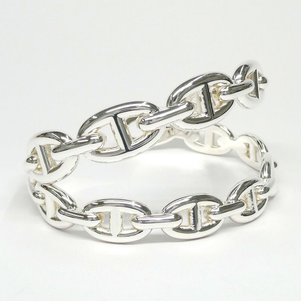 Hermes Bracelet Chaine D'ancre Enchainee Double Silver — view 4