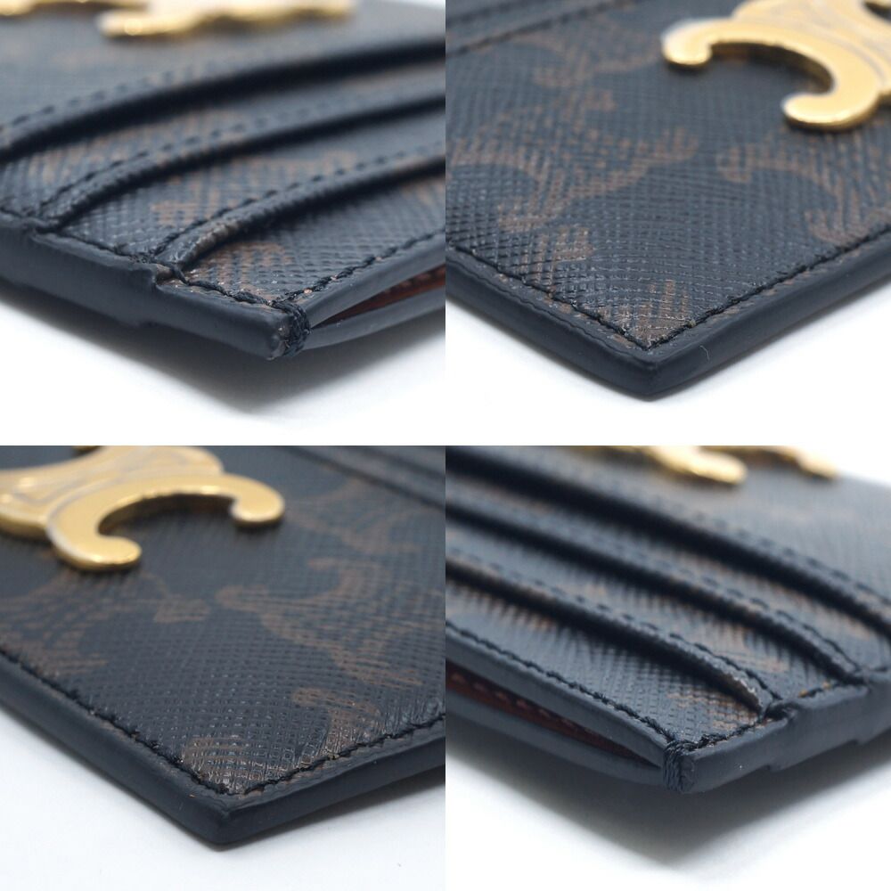 Celine Card Holder Case Brown Gold Triomphe Canvas — view 5