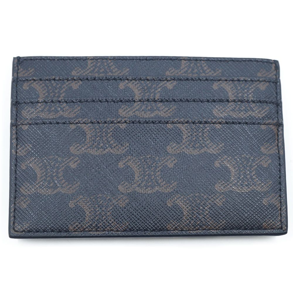Celine Card Holder Case Brown Gold Triomphe Canvas — view 2