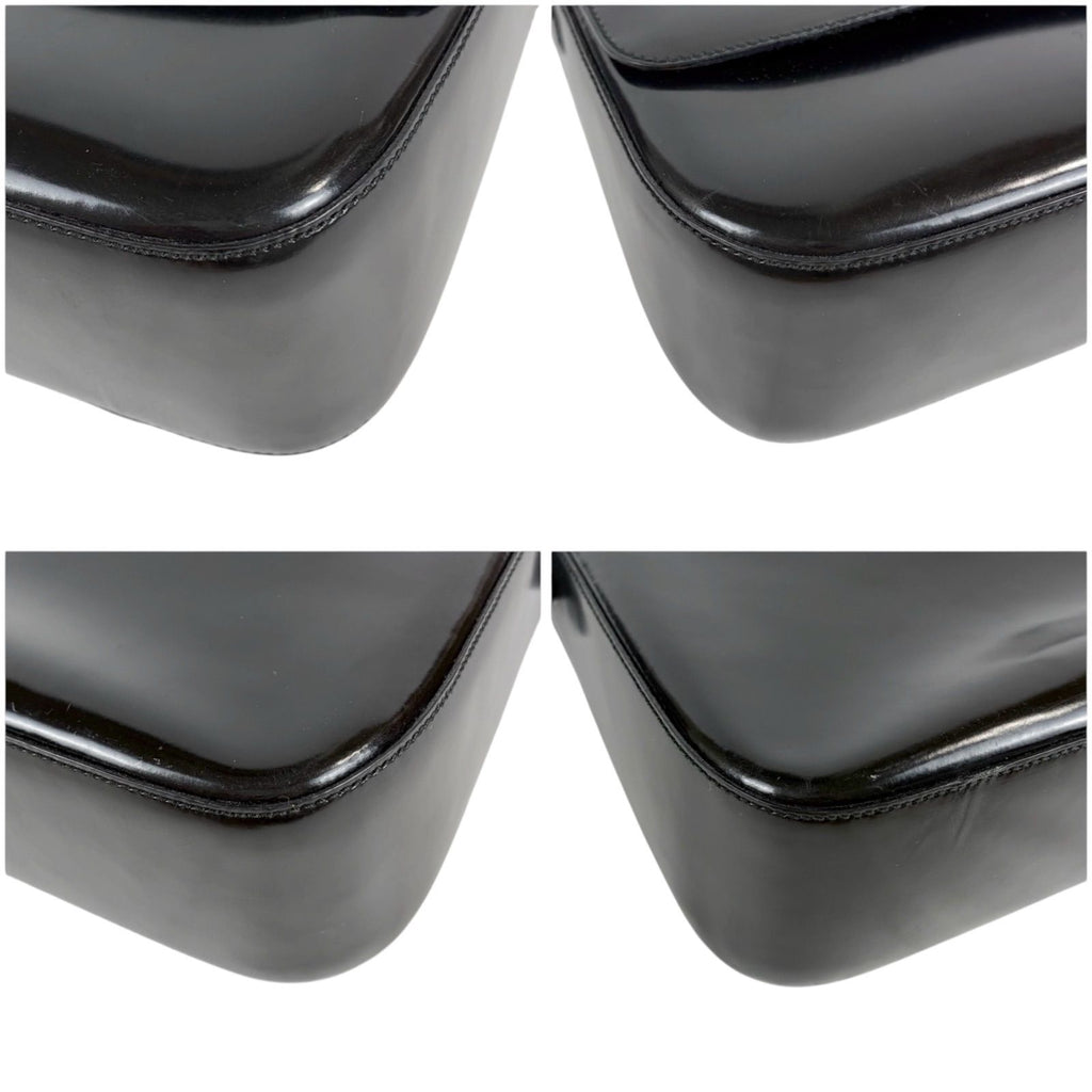 Prada Gradient Mirror Calf Leather Shoulder Bag Gray Black — view 9