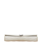 Saint Laurent Cassandra Stitch Wallet White Leather — view 3