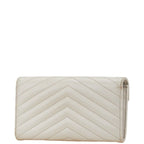 Saint Laurent Cassandra Stitch Wallet White Leather — view 2