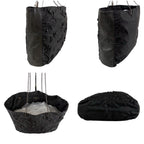 Prada Flower Motif Chain Tote Tessuto Nylon Leather Black Rose — view 3