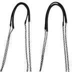 Prada Flower Motif Chain Tote Tessuto Nylon Leather Black Rose — view 6
