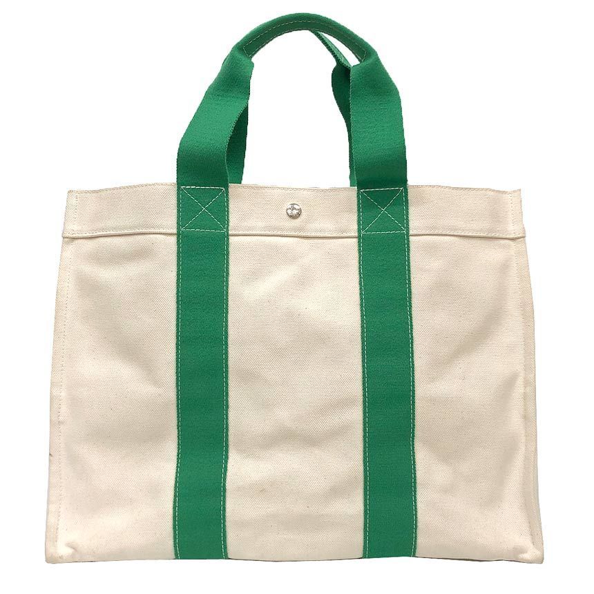 Hermes Bora GM Tote Cotton Canvas Unbleached Green