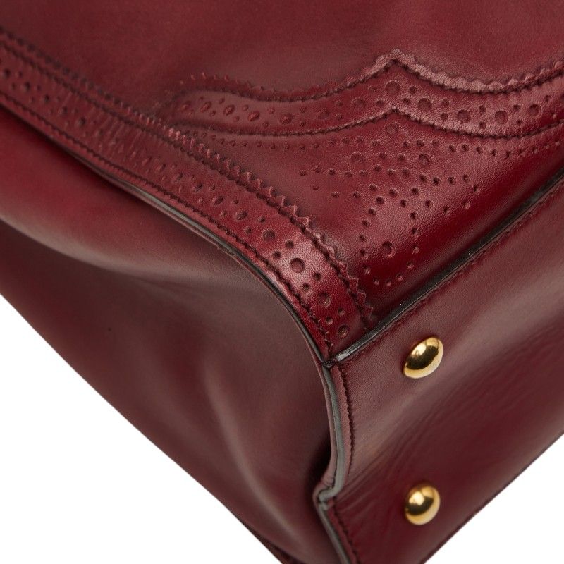 Gucci Micro Guccissima Boston Bag Wine Red Bordeaux Leather — view 5