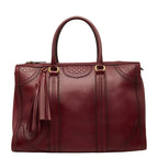 Gucci Micro Guccissima Boston Bag Wine Red Bordeaux Leather
