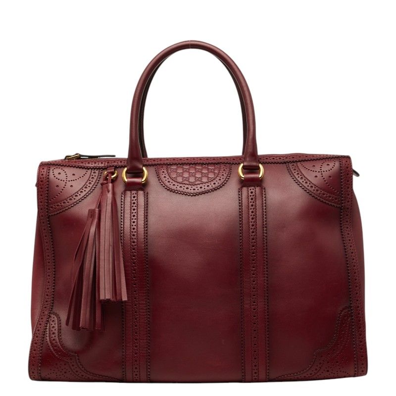 Gucci Micro Guccissima Boston Bag Wine Red Bordeaux Leather