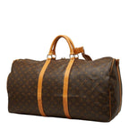 Louis Vuitton Monogram Keepall Bandouliere 60 Boston Bag 2-Way Brown Leather — view 2