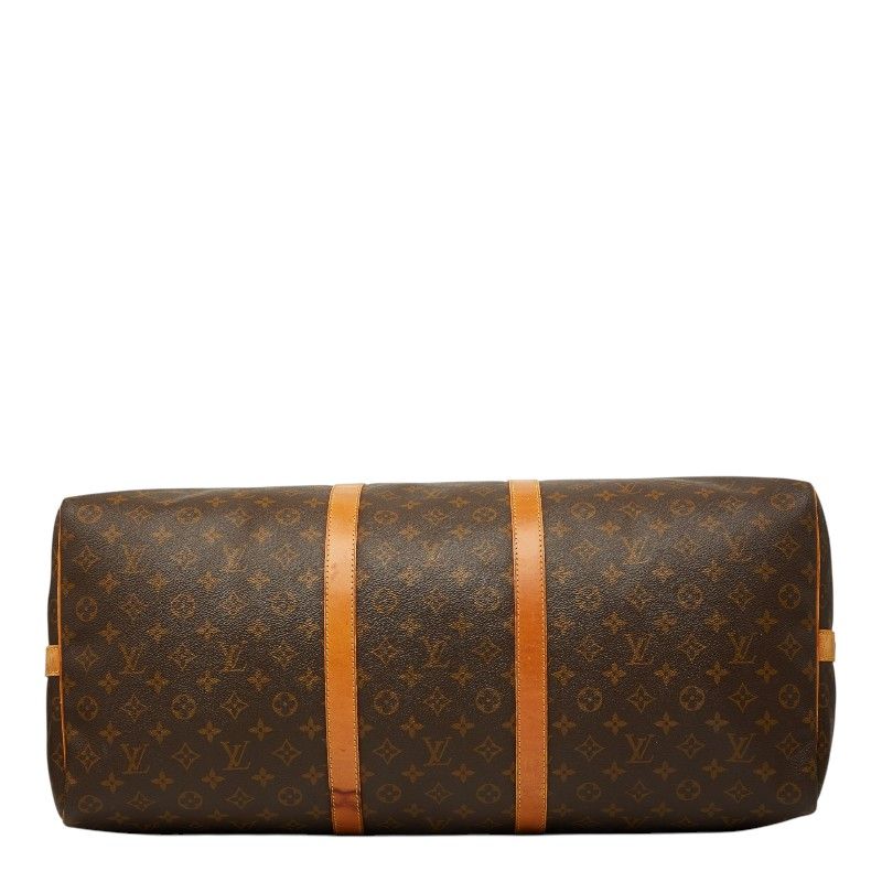 Louis Vuitton Monogram Keepall Bandouliere 60 Boston Bag 2-Way Brown Leather — view 3