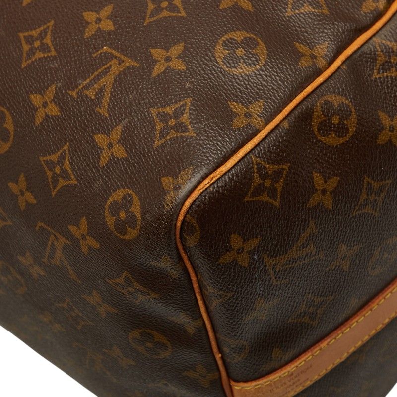 Louis Vuitton Monogram Keepall Bandouliere 60 Boston Bag 2-Way Brown Leather — view 8