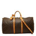 Louis Vuitton Monogram Keepall Bandouliere 60 Boston Bag 2-Way Brown Leather