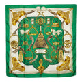 Hermes Carre 90 Etriers Scarf Green Multicolor Silk