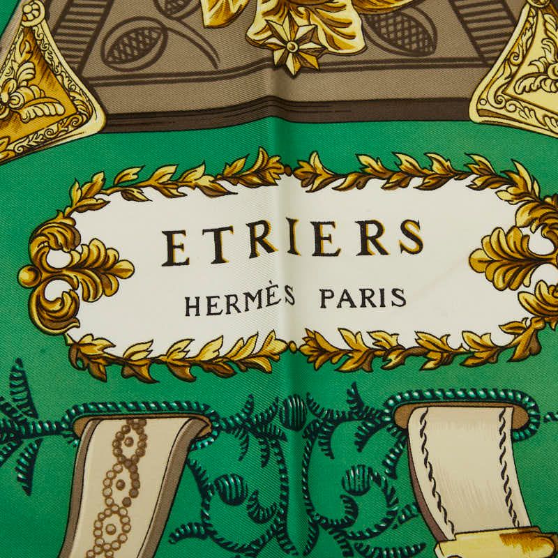 Hermes Carre 90 Etriers Scarf Green Multicolor Silk — view 2