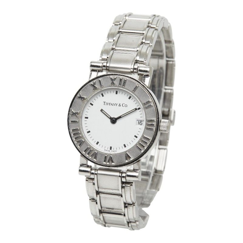 Tiffany & Co Atlas Watch White Silver Stainless Steel — view 2