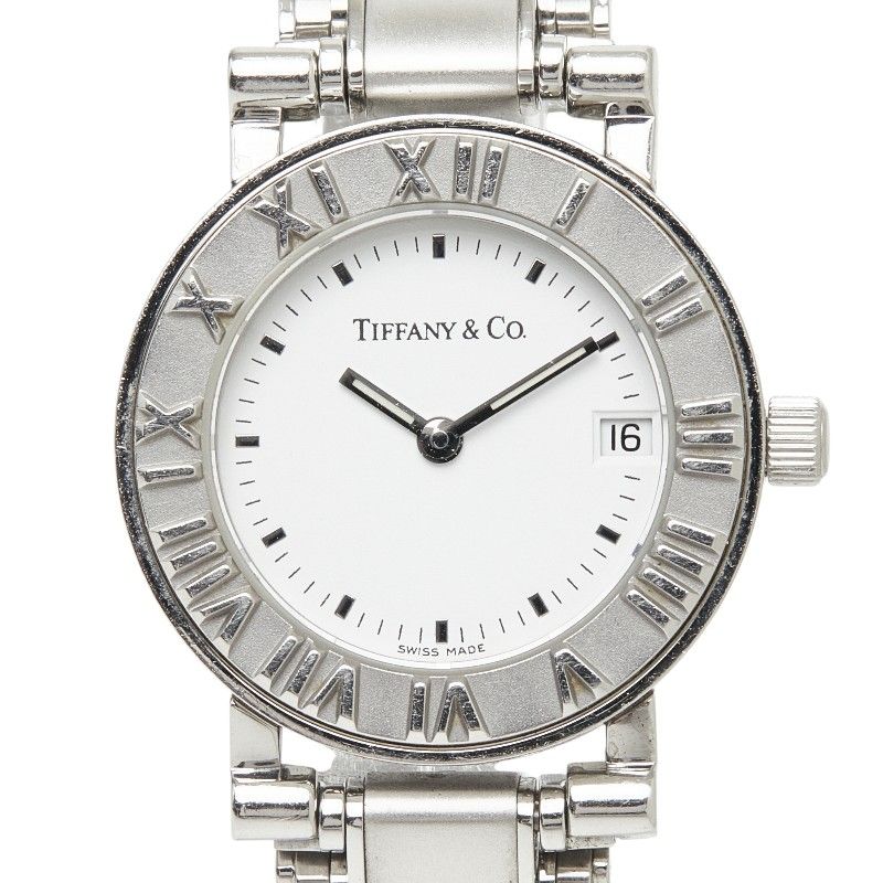 Tiffany & Co Atlas Watch White Silver Stainless Steel