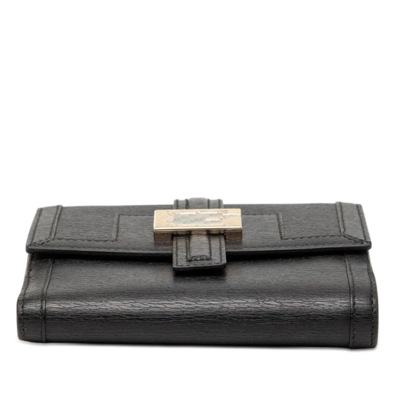Gucci Logo Bifold Wallet Black Leather — view 3