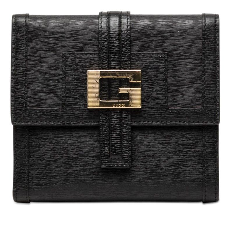 Gucci Logo Bifold Wallet Black Leather