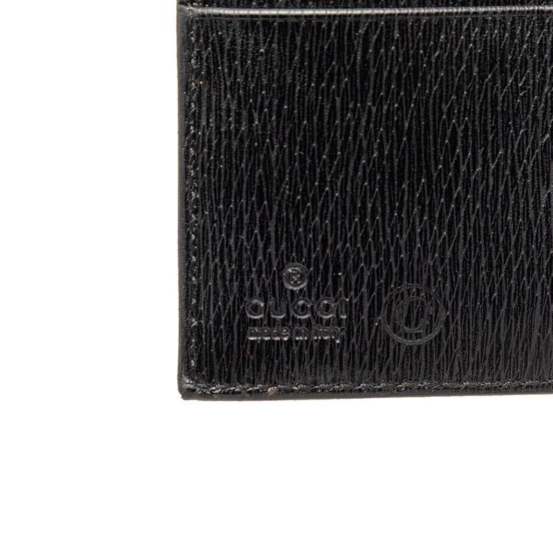 Gucci Logo Bifold Wallet Black Leather — view 6
