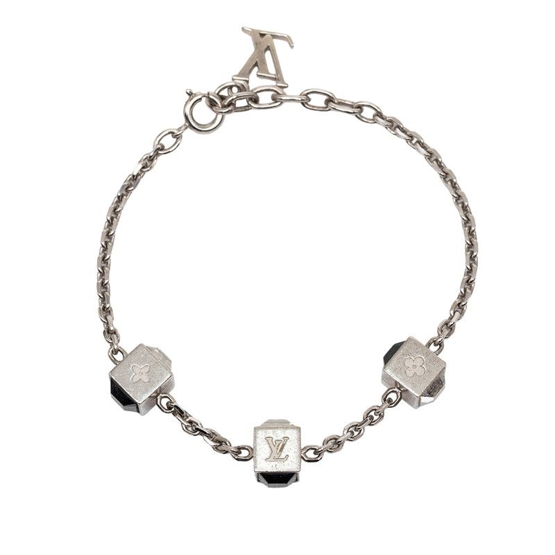 Louis Vuitton Bracelet Gambling Silver Black Metal