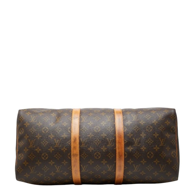 Louis Vuitton Monogram Keepall 50 Boston Bag Brown Leather — view 3