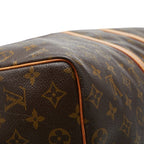 Louis Vuitton Monogram Keepall 50 Boston Bag Brown Leather — view 7
