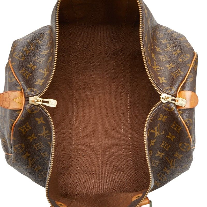 Louis Vuitton Monogram Keepall 50 Boston Bag Brown Leather — view 9