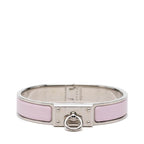 Hermes Click Ano Bracelet Bangle Silver Pink Metal