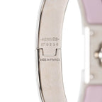 Hermes Click Ano Bracelet Bangle Silver Pink Metal — view 4