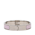 Hermes Click Ano Bracelet Bangle Silver Pink Metal — view 3