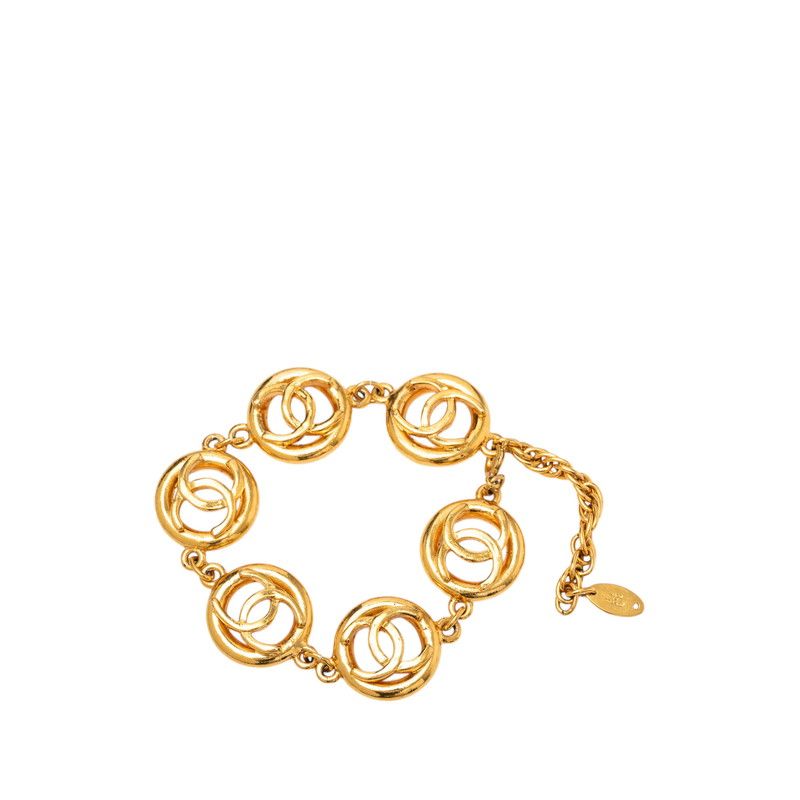 Chanel CC Logo Round Bracelet Gold Plated — view 2