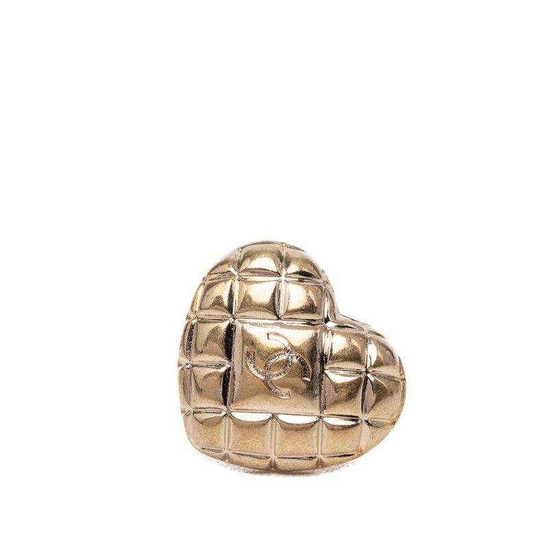 Chanel CC Logo Heart Brooch Gold Plated