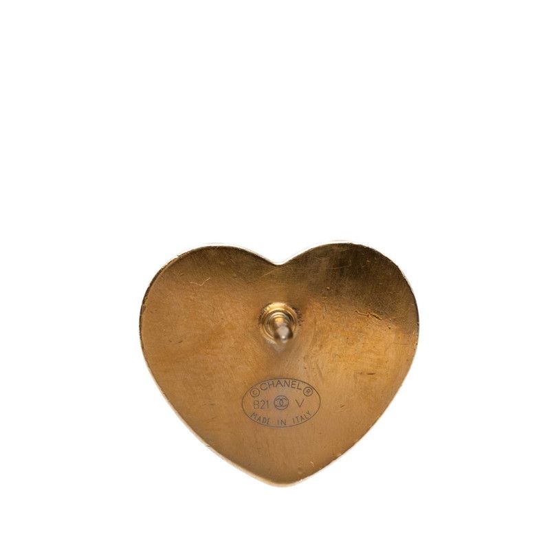 Chanel CC Logo Heart Brooch Gold Plated — view 3