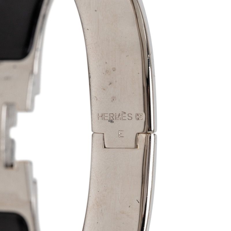Hermes Click PM Bangle Silver Black Metal Enamel 1- Bracelet — view 5