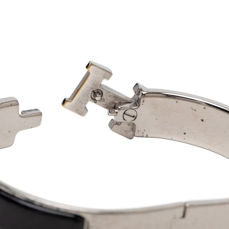 Hermes Click PM Bangle Silver Black Metal Enamel 1- Bracelet — view 4