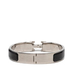 Hermes Click PM Bangle Silver Black Metal Enamel 1- Bracelet — view 3
