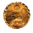 Chanel CC Logo Round Earrings Gold Plated — view 3