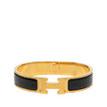 Hermes Click PM Bangle Gold Black Plated Enamel 1- Bracelet
