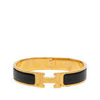 Hermes Click PM Bangle Gold Black Plated Enamel 1- Bracelet