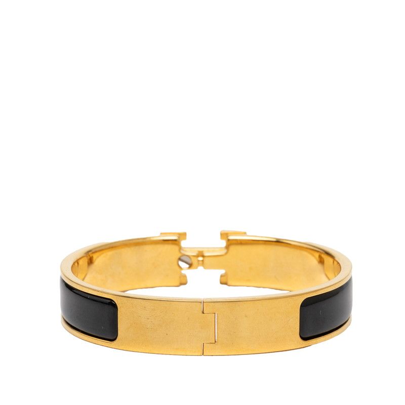 Hermes Click PM Bangle Gold Black Plated Enamel 1- Bracelet — view 3