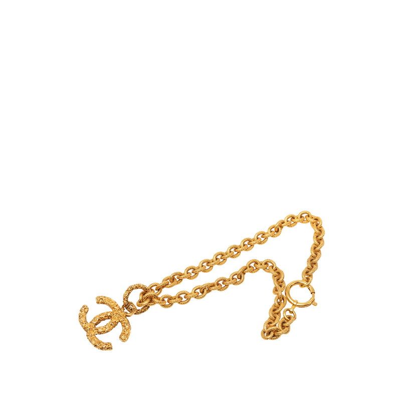 Chanel CC Logo Lava Motif Necklace Gold Plated — view 3