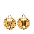 Celine Round Pearl Earrings Gold Plated — view 2