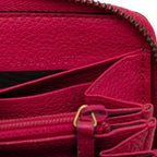 Gucci Logo Print Zip Around Wallet Pink Green Leather — view 6