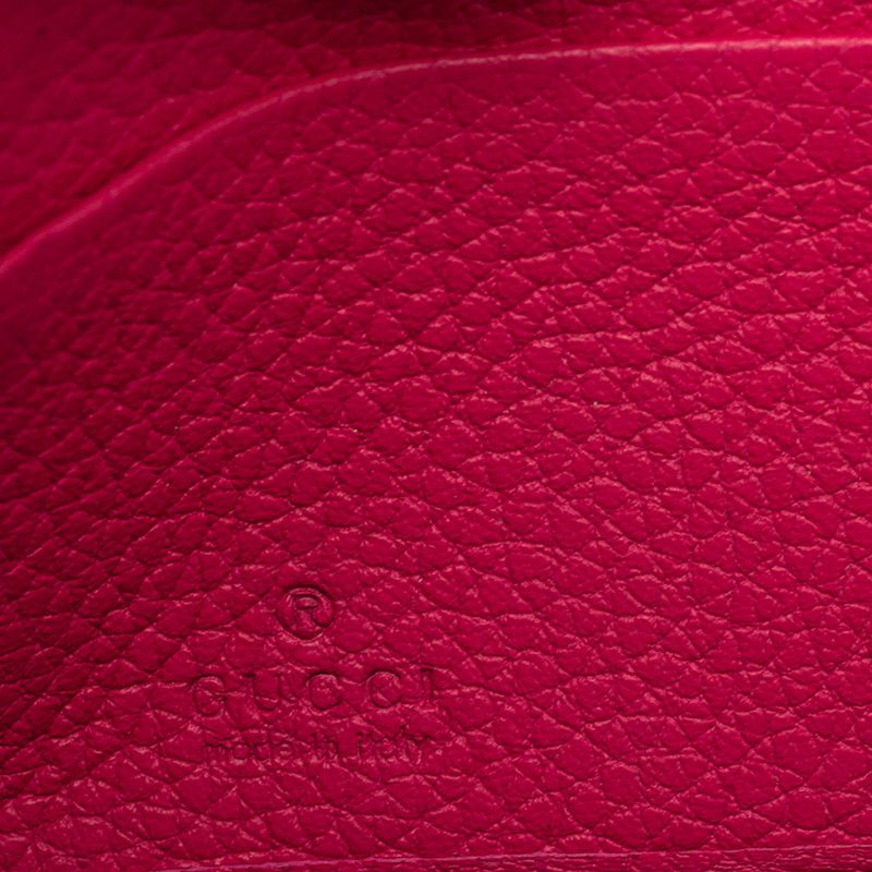 Gucci Logo Print Zip Around Wallet Pink Green Leather — view 5