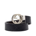 Gucci Guccissima Interlocking 90 36 Black Leather 1- Belt